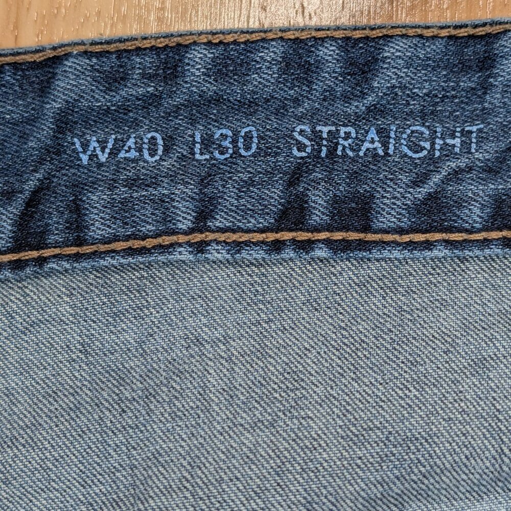 Calvin Klein Jeans Mens 40x30 Blue Straight Leg Stretch Denim Pants - Picture 5 of 12
